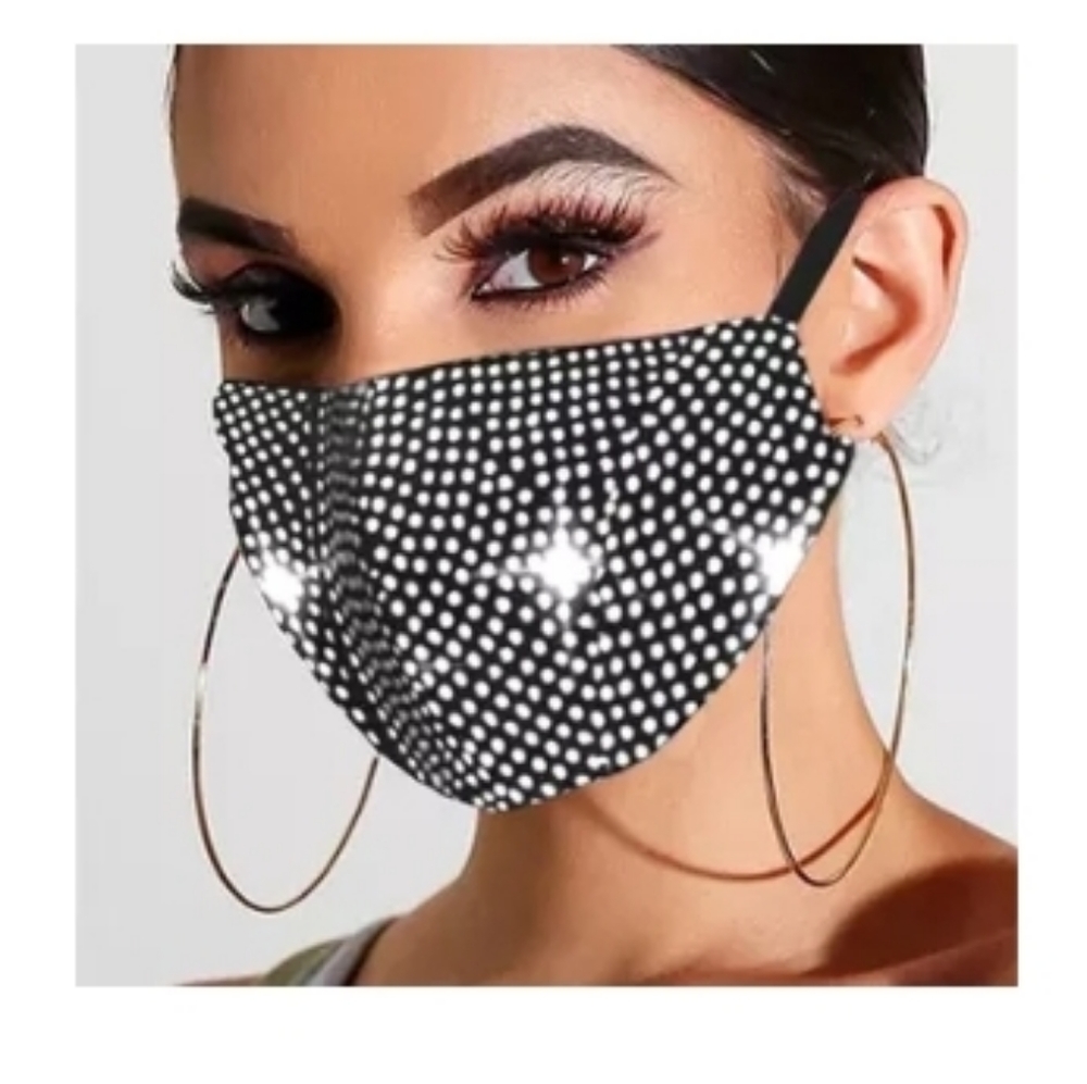 Rhinestone Face Mask